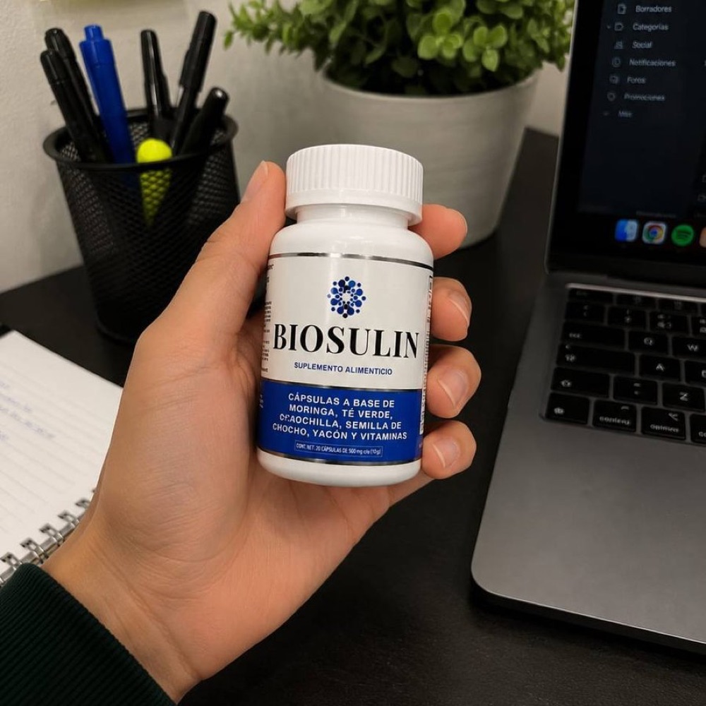 Frasco de Biosulin con 20 cápsulas