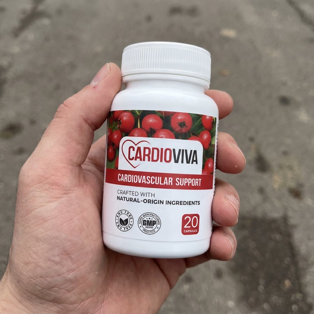 Frasco de CardioViva con 20 cápsulas