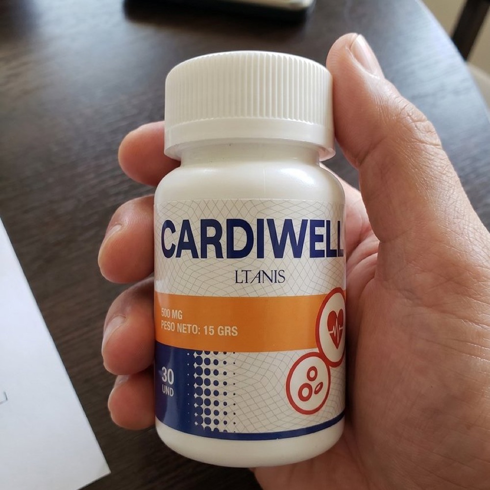 Frasco blanco de Cardiwell con franja naranja