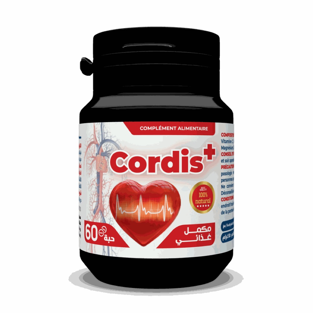 عبوة Cordis+ الحمراء والسوداء، 60 كبسولة