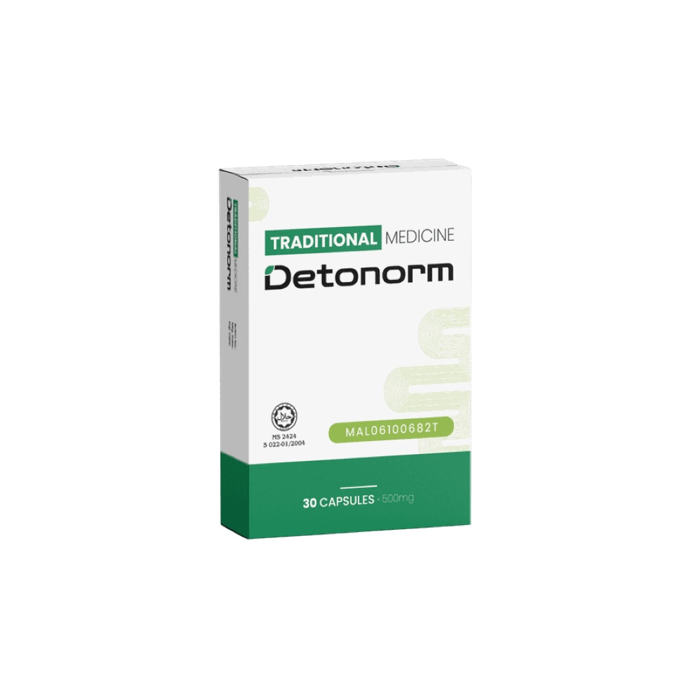 Kotak putih-hijau Detonorm, 30 kapsul