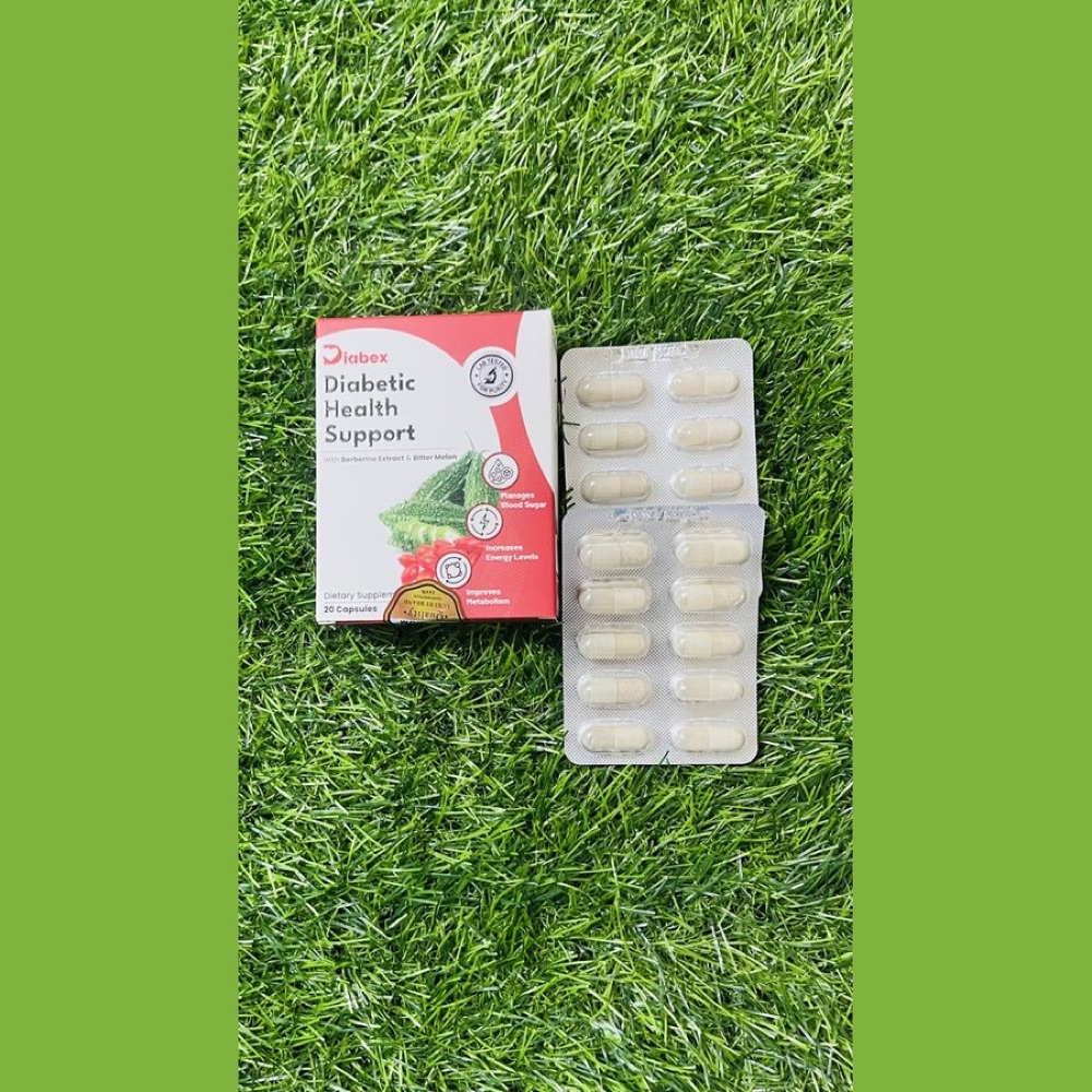 White and red Diabex box with ampalaya