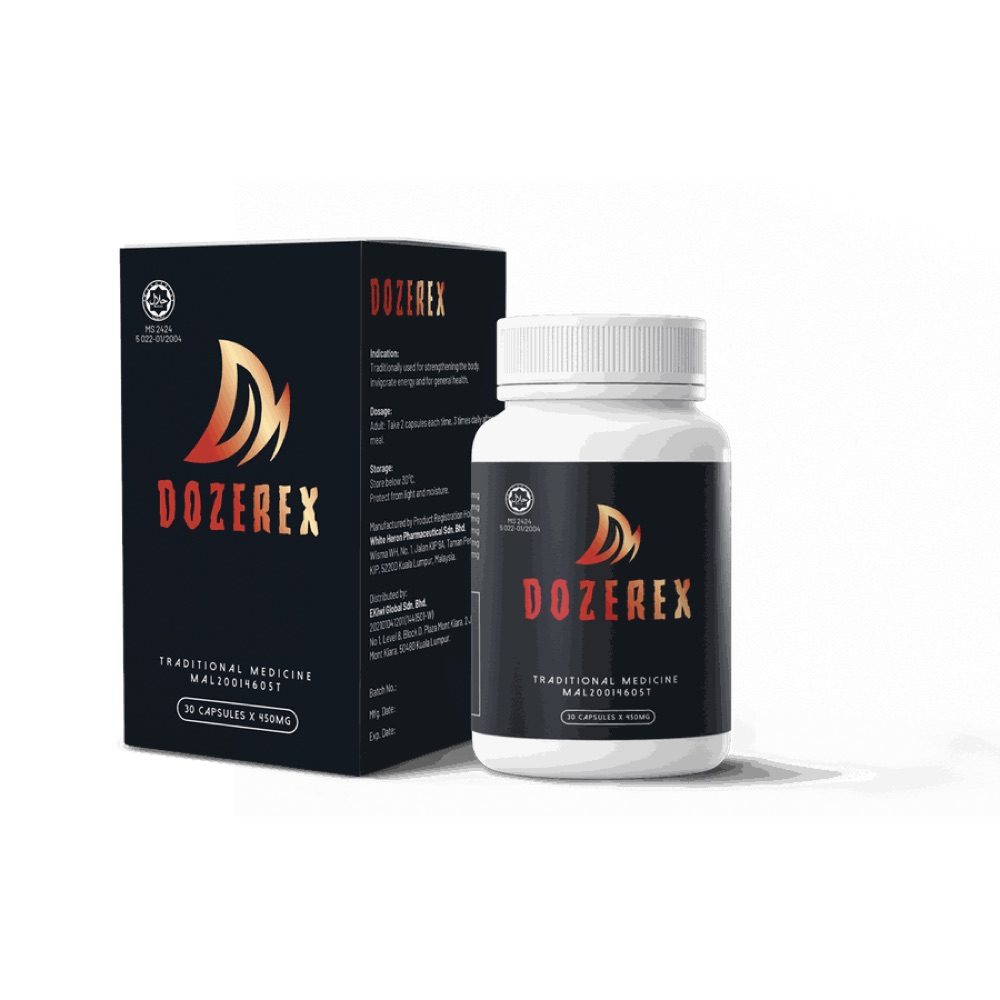 Kotak hitam Dozerex dengan logo api