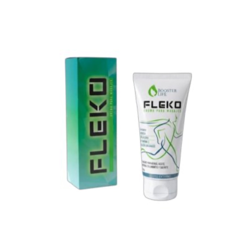 Tubo blanco y caja verde de Fleko