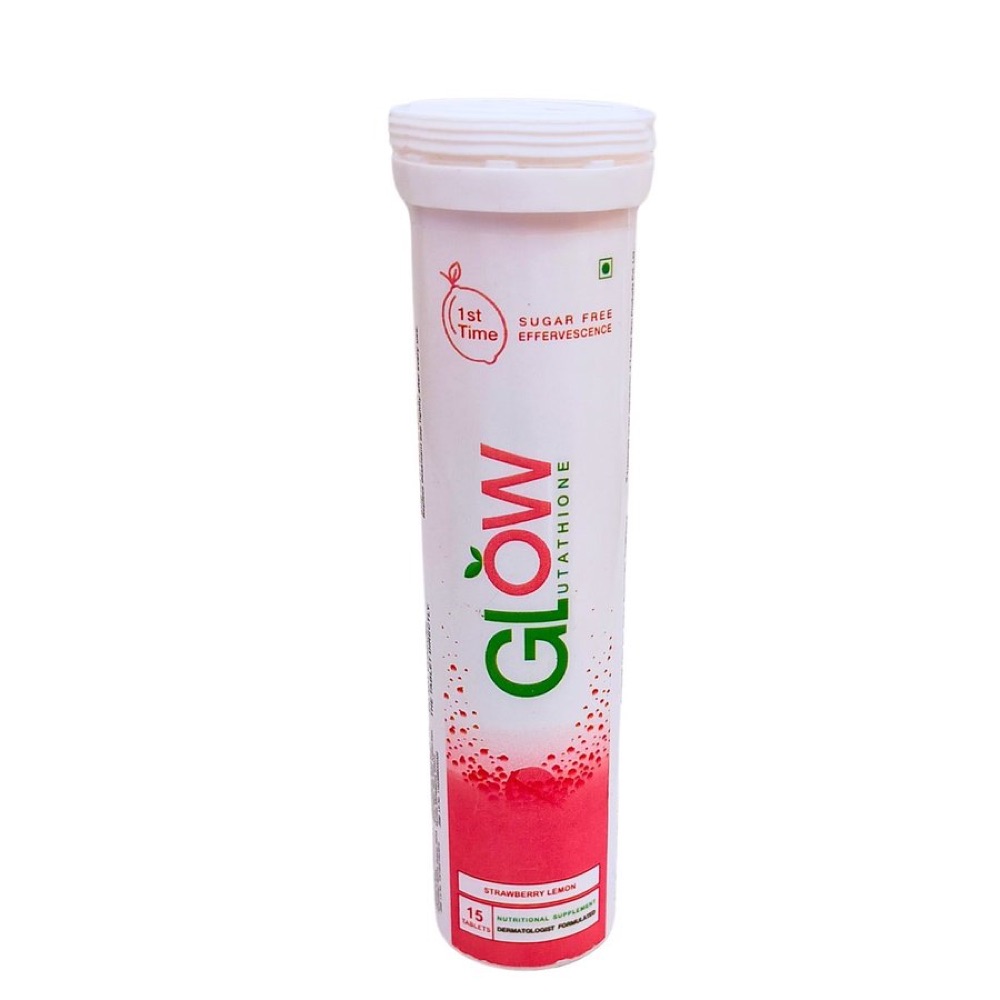 Pink and white Glow Glutathione effervescent tube