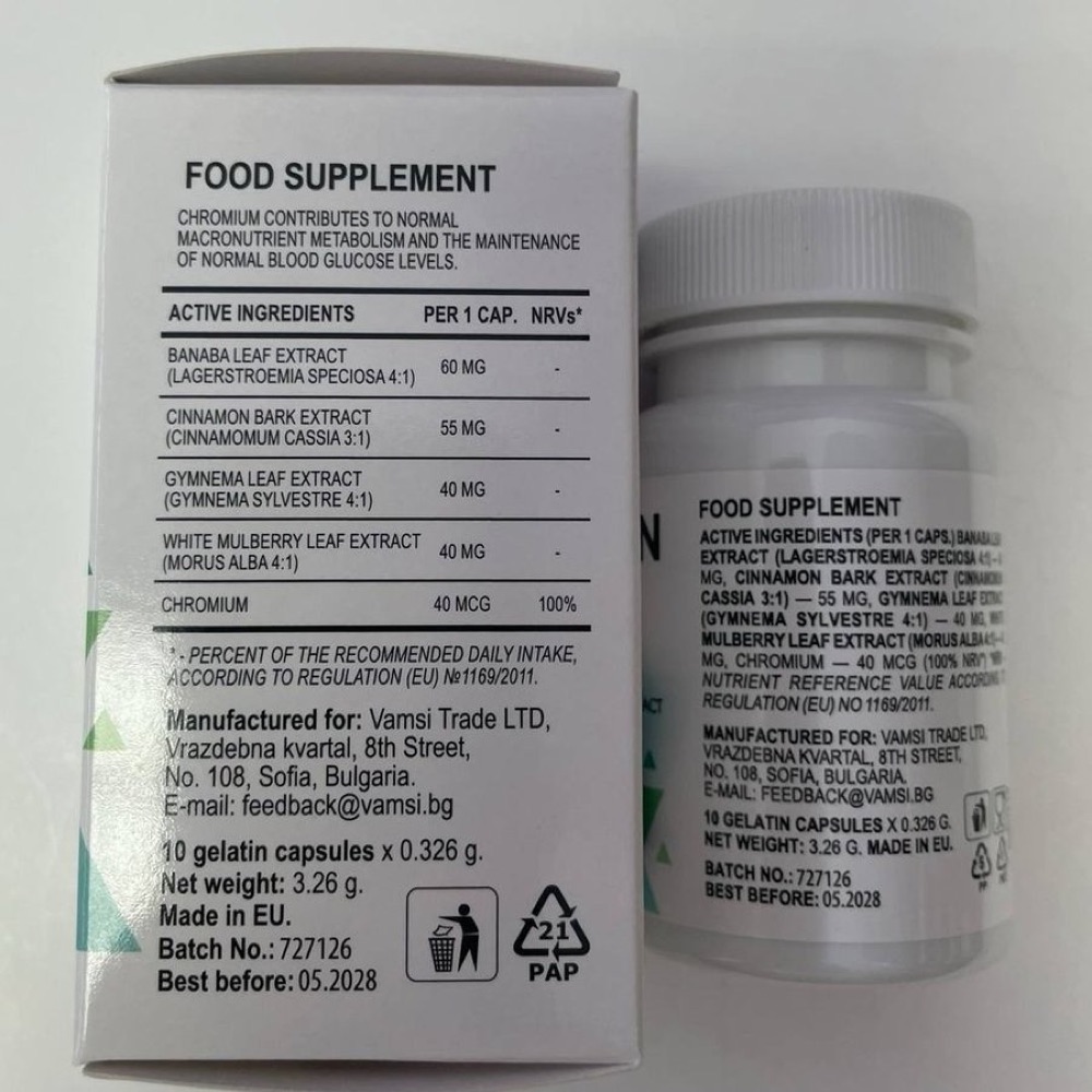 Stekleničica Glucozan z 10 kapsulami