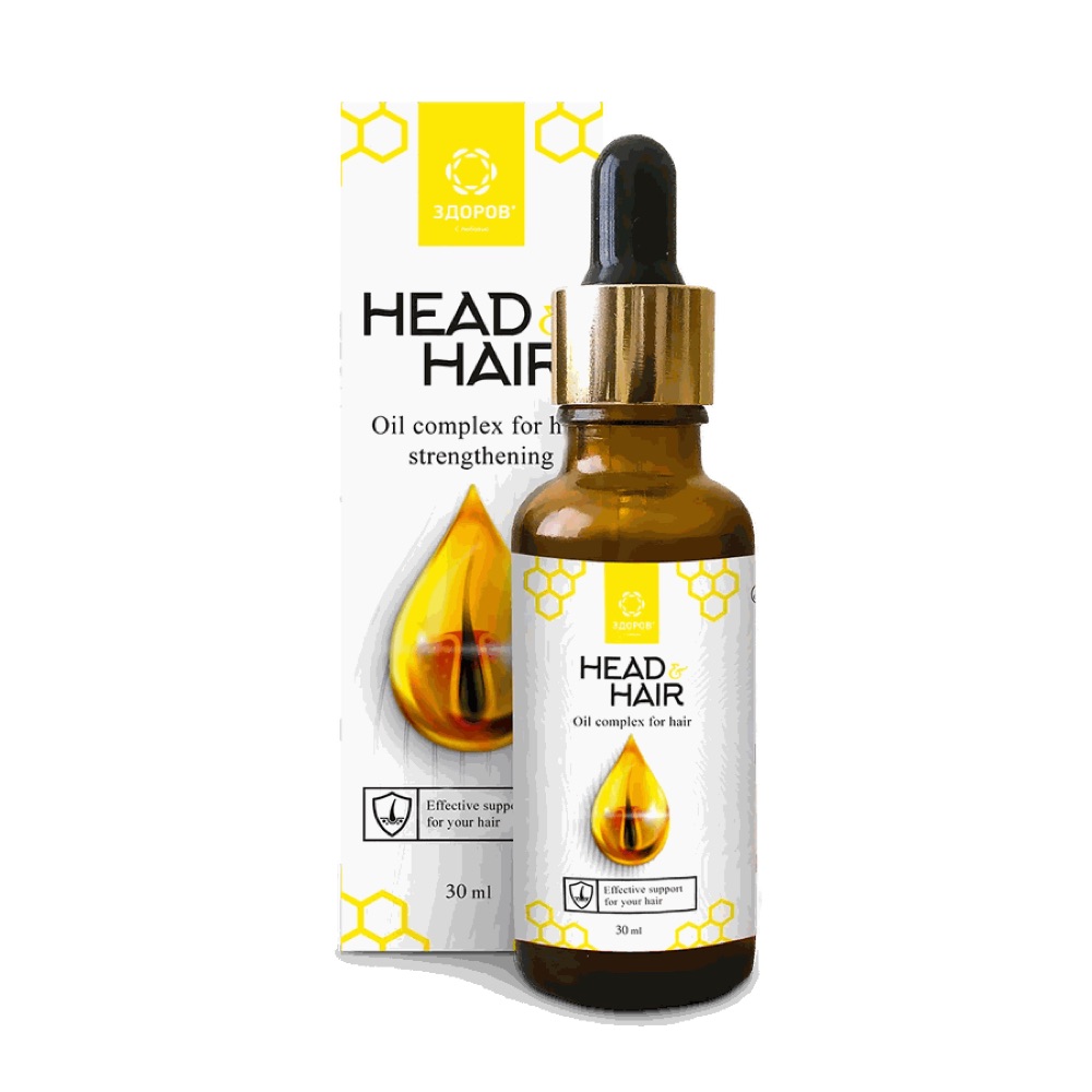 Head&Hair-ის ფლაკონი და თეთრ-ყვითელი კოლოფი