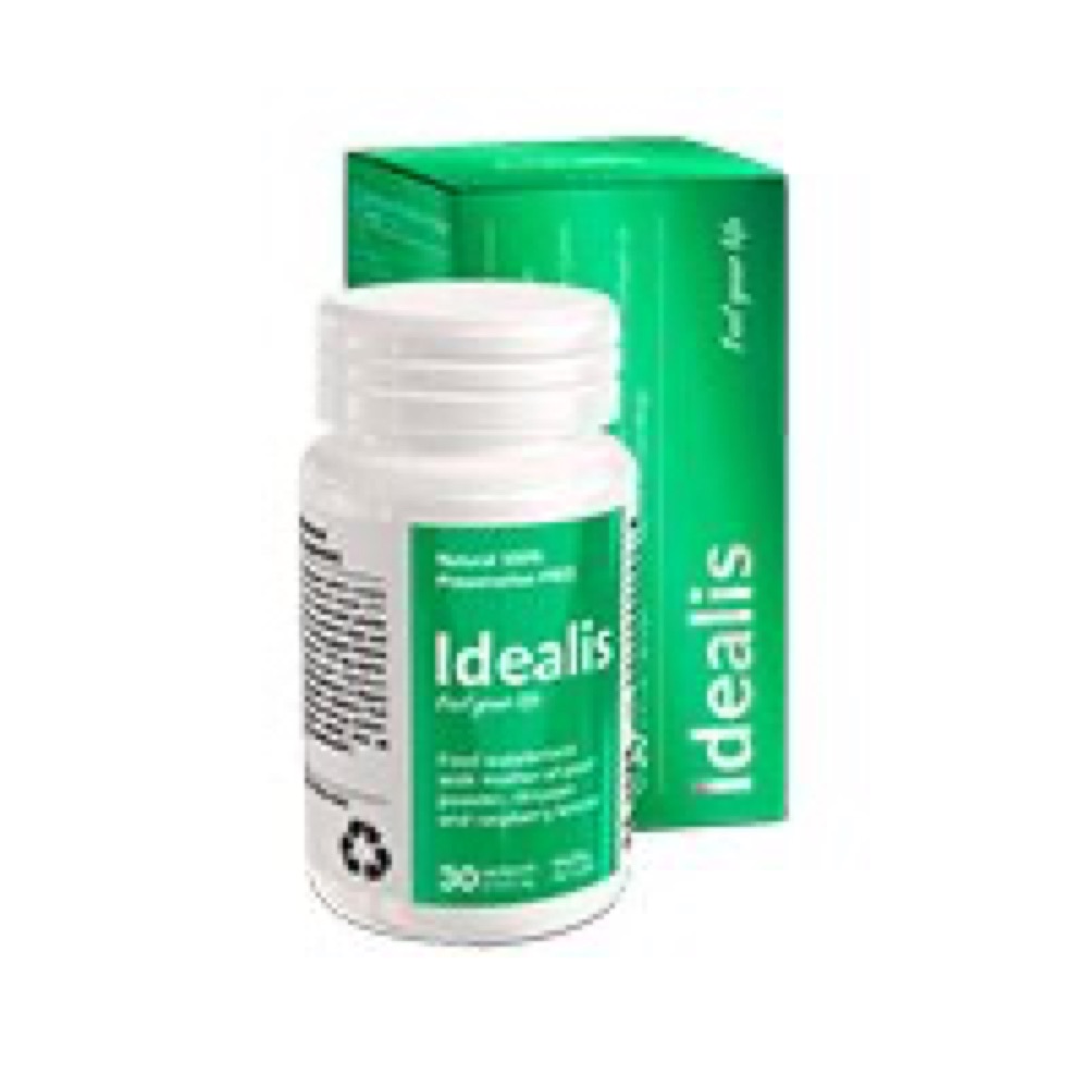 Weisse Idealis-Dose mit grüner Schachtel, 30 Kapseln