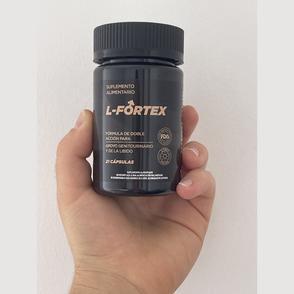 Frasco negro de L-Fortex, 21 cápsulas