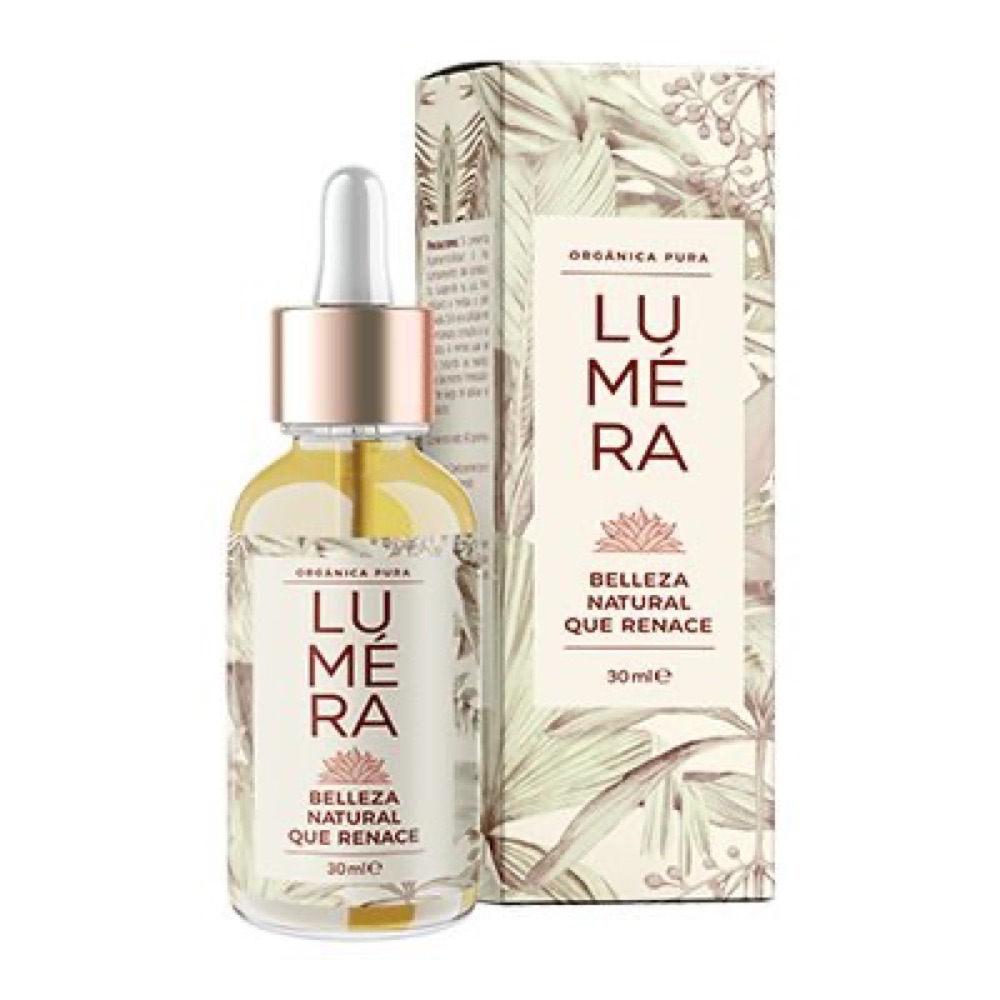 Frasco con gotero de Lumera y su caja, 30 ml