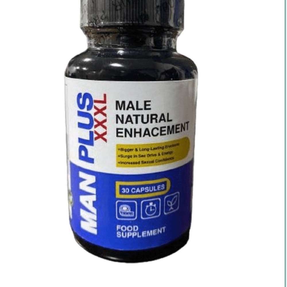 Blue and black Man Plus XXXL bottle, 30 capsules