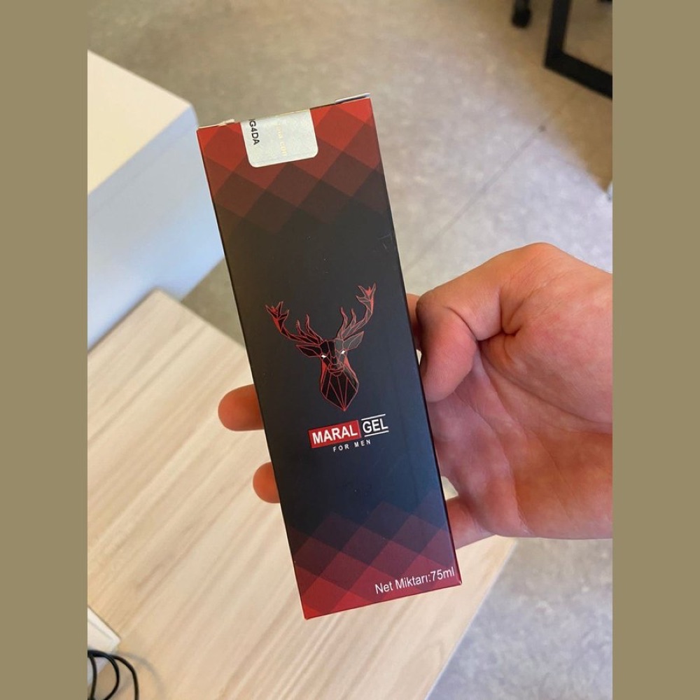 علبة Maral Gel الداكنة برأس أيّل وأنبوب الجل