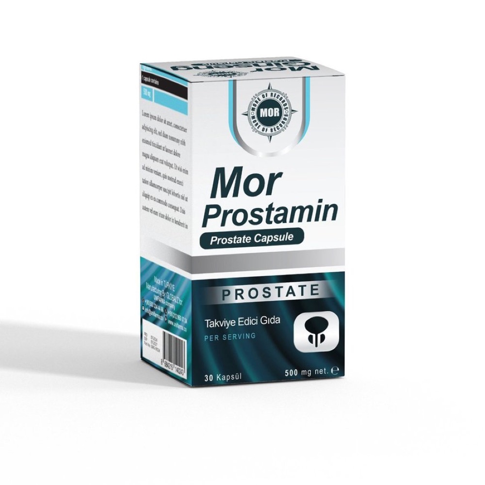 علبة Mor Prostamin فيروزية مع القنّينة