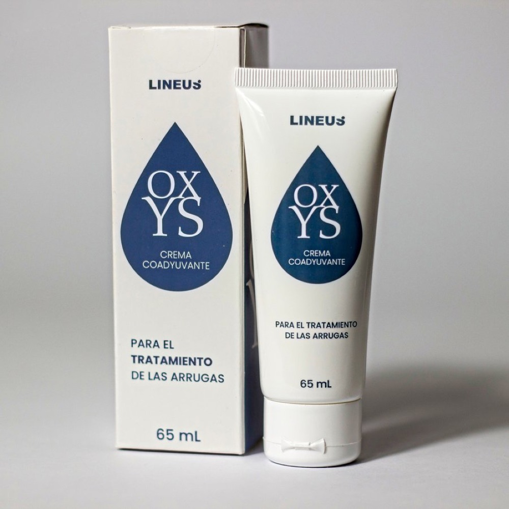 Tubo blanco de Oxys con gota azul, 65 ml