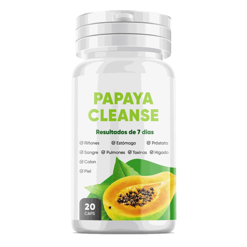 Frasco blanco de Papaya Cleanse con papaya