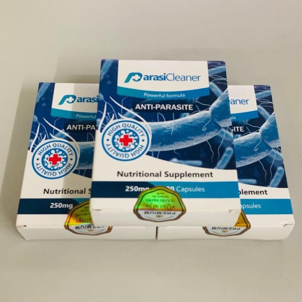 Blue and white Parasi Cleaner box with blister