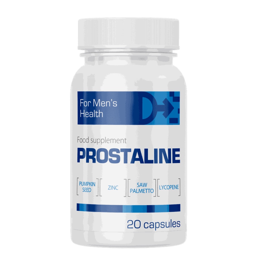 عبوة Prostaline Plus البيضاء بشريط أزرق، 20 كبسولة