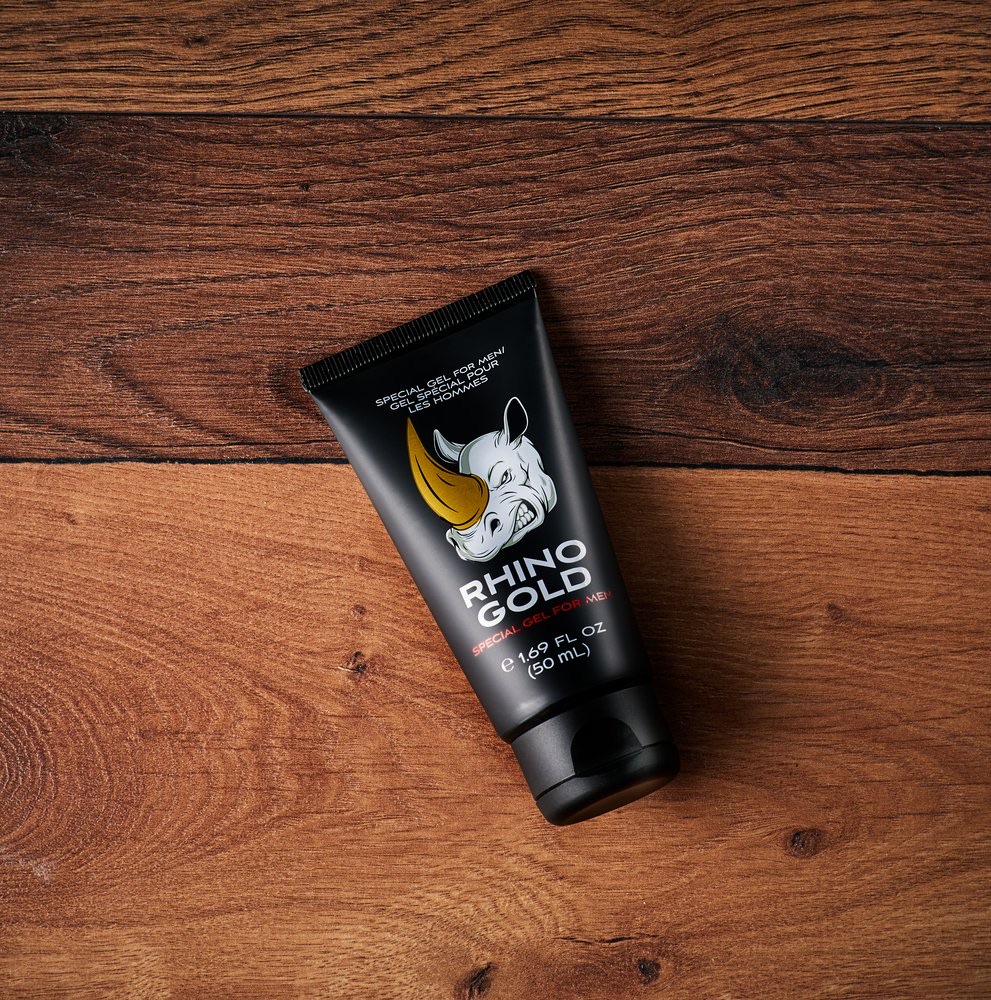 Μαύρο σωληνάριο Rhino Gold Gel με χρυσό ρινόκερο