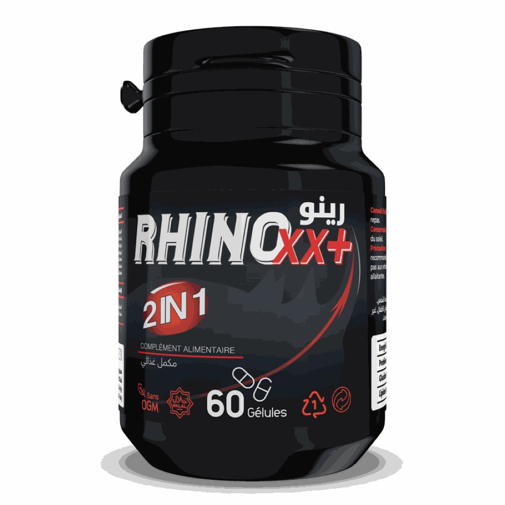 عبوة RHINO XX+ السوداء، 60 كبسولة