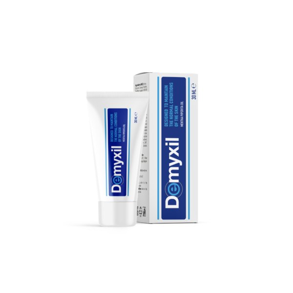 Fehér-kék Demyxil tubus és doboz, 30 ml