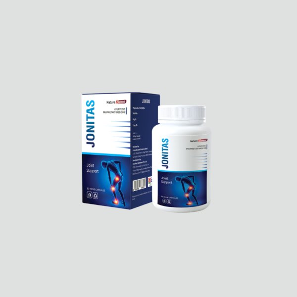 White Jonitas bottle and blue carton marked Joint Support, 30 veggie capsules