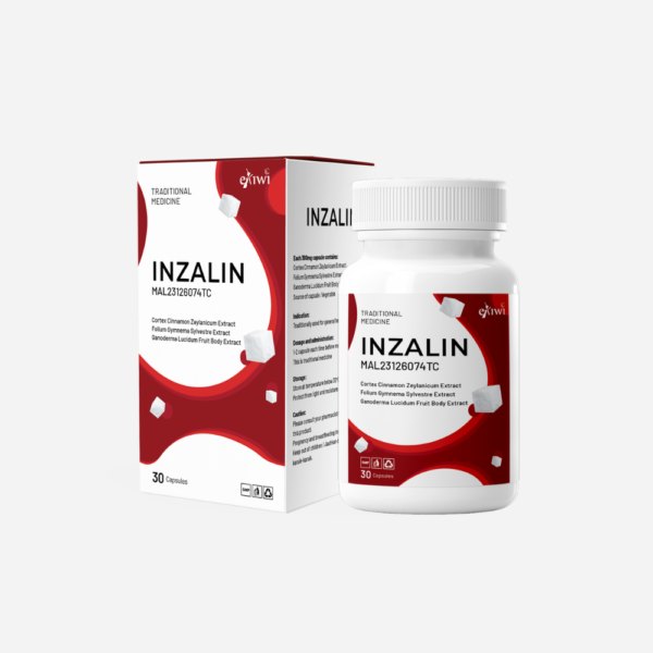 Kotak dan botol putih-merah Inzalin, 30 kapsul