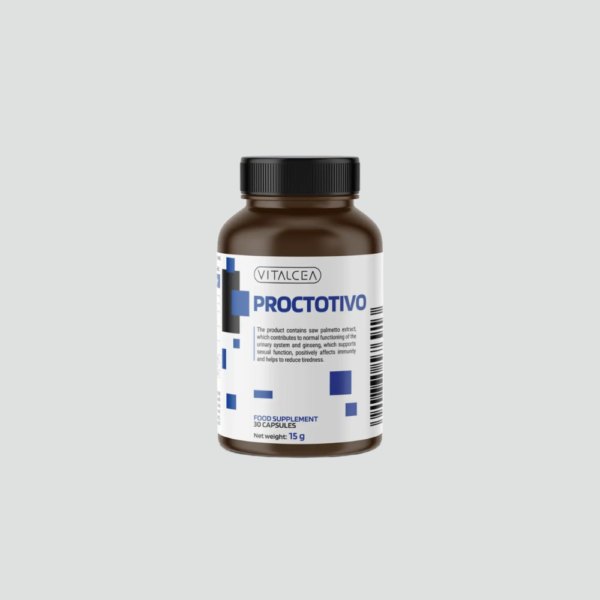 Proctotivo, suplement diety, brązowy słoiczek z 30 kapsułkami