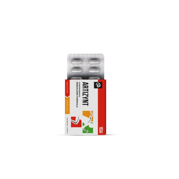 Cutie ArtiZynt alb-roșie, cu blister de capsule