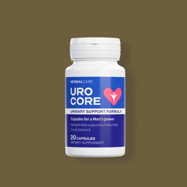 Flacon alb Urocore cu etichetă albastră, 20 de capsule