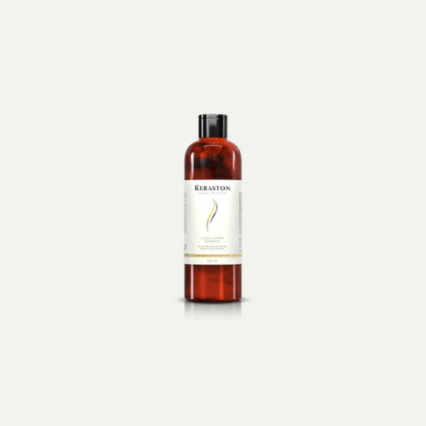 Keraston, jantarno rjava plastenka šampona s črnim zamaškom, 125 ml