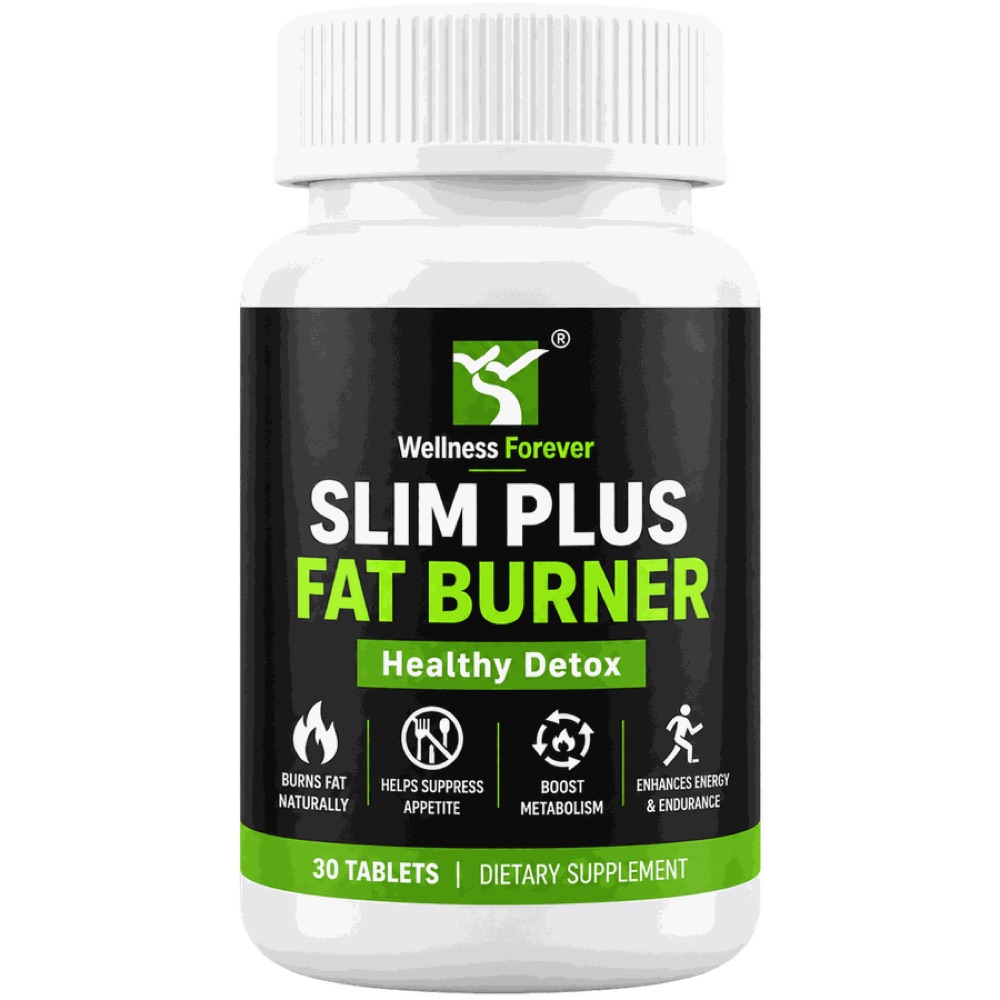 Black and green Slim Plus Fat Burner bottle, 30 tablets