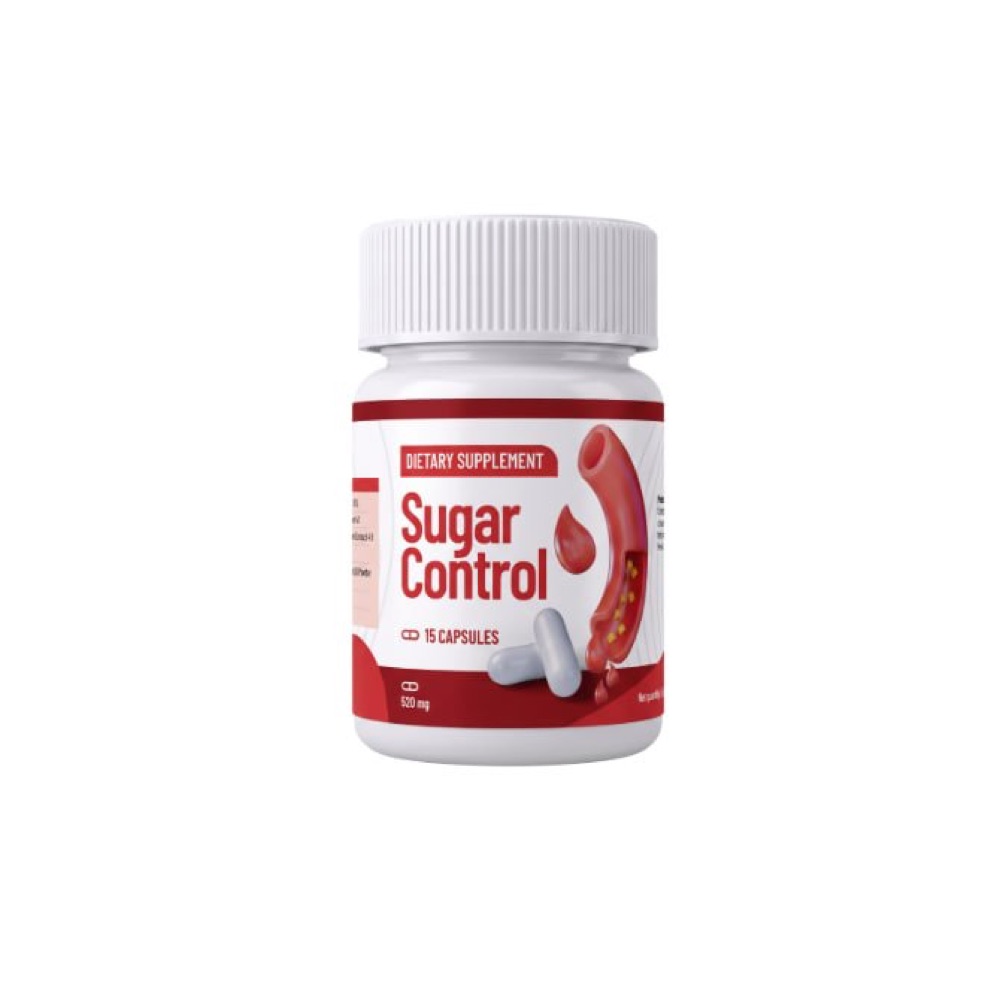 White Sugar Control bottle with red label