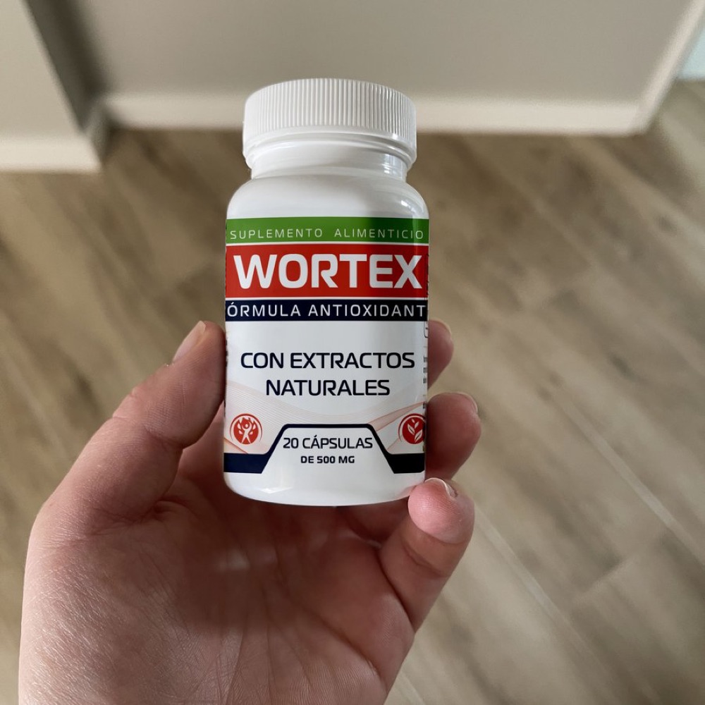 Frasco de Wortex con 20 cápsulas