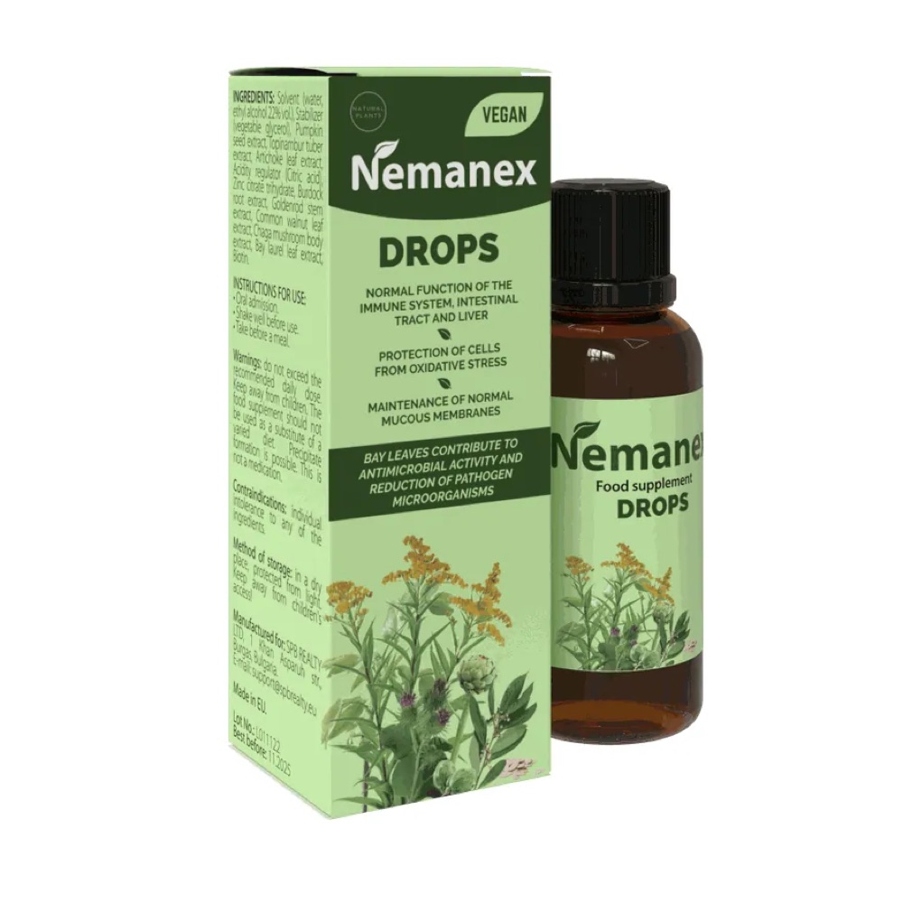 Nemanex: Vegane Tropfen · Flasche mit Pipette